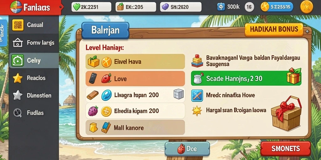 Menu pilihan mode permainan yang beragam dan seru.